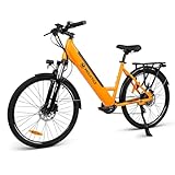 Molicycle E-Bike Damen 26 Zoll Elektrofahrräder Trekking/City Fahrrad mit 36V 14.5Ah Wechselakku, Reichweite bis zu 110Km, 250W Motor, EU-konformes Ebike