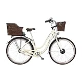 FISCHER E-Bike City CITA ER 1804, Elektrofahrrad für Damen und Herren, RH 48 cm, Frontmotor 32 Nm, 36 V Akku, elfenbein glänzend